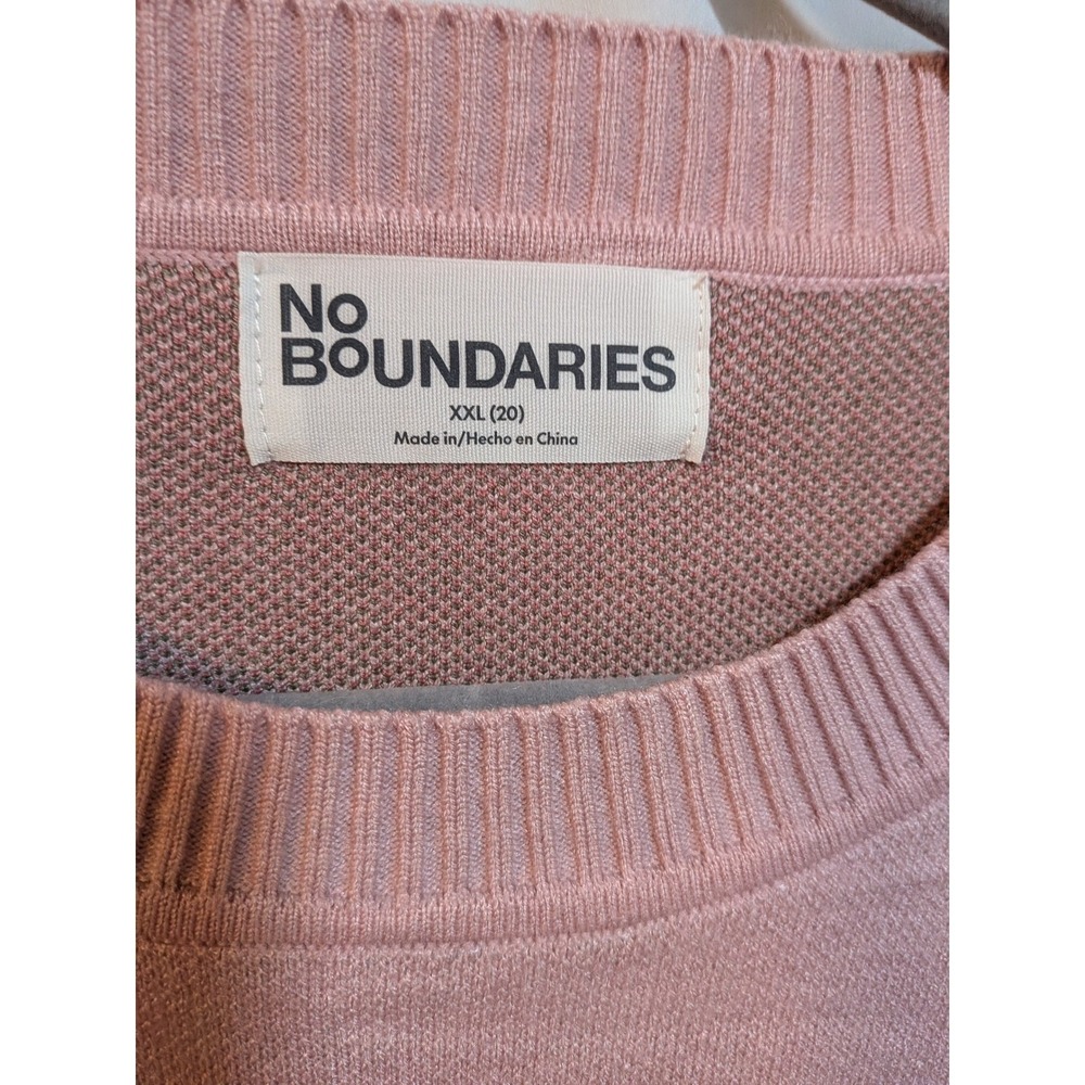 Retro Pale Baby Pink 2XL Valentine's Rose Graphic Crewneck Cropped Knit Sweater - Picture 6 of 7